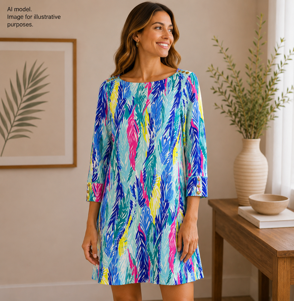 Lilly Pulitzer Dress Women Small White Light As A Feather Art to Wear Lux Resort